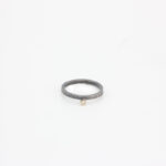 Anillo de plata oxidada, oro y diamante 0,02ct - Imagen 4
