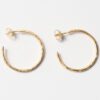 Pendiente aro chapados en oro 18k Martelé